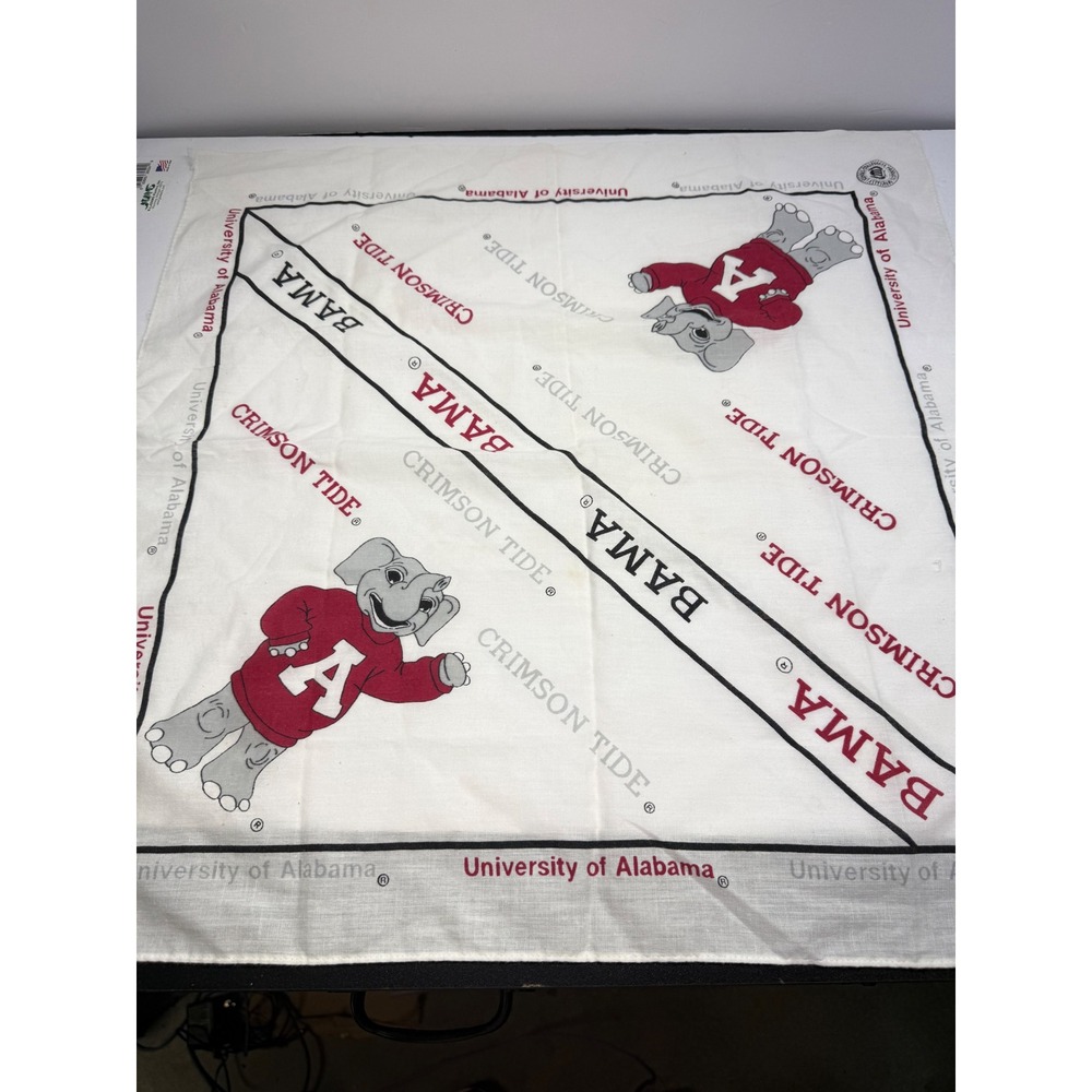 Vintage Alabama Crimson Tide Bandana Big Al Elephant Mascot Bama Roll Tide USA